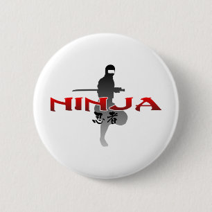 Macaron Rond 5 Cm Silhouette de Ninja