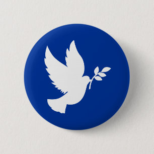 Macaron Rond 5 Cm Silhouette de Peace Dove