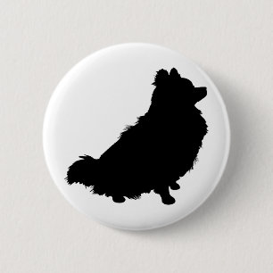 Macaron Rond 5 Cm Silhouette de Pomeranian