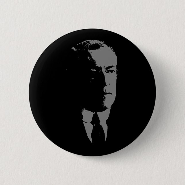 Macaron Rond 5 Cm Silhouette de Woodrow Wilson (Devant)