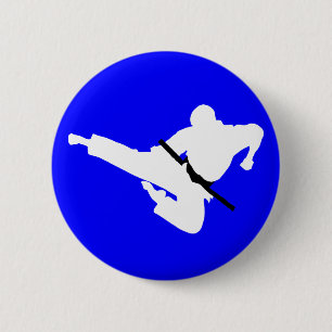 Macaron Rond 5 Cm silhouette des arts martiaux