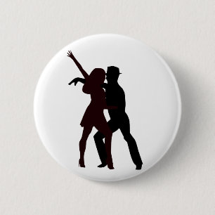 Macaron Rond 5 Cm Silhouette des danseurs de Salsa