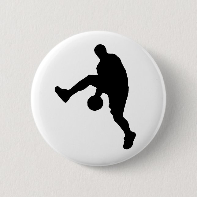 Macaron Rond 5 Cm Silhouette du joueur de basket (Devant)