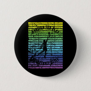 Macaron Rond 5 Cm Silhouette Noire D'Un Joueur De Basket Contre