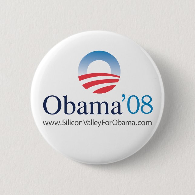Macaron Rond 5 Cm Silicon Valley pour Obama (Devant)