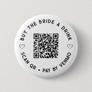 Macaron Rond 5 Cm Simple Acheter Le BRIDE a Drink QR Code Bouton
