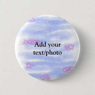 Macaron Rond 5 Cm Simple aquarelle rose bleu ajoutez votre texte nom