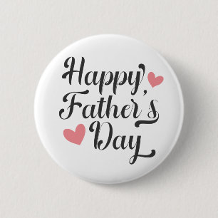 Macaron Rond 5 Cm Simple Happy Father's Day Calligraphy   Pin Button
