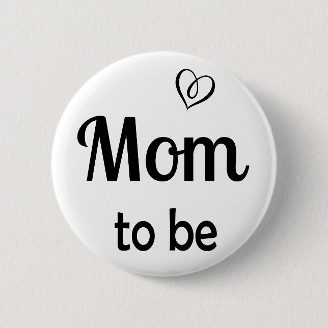 Macaron Rond 5 Cm Simple maman d'être une petite épingle Baby shower (Devant)
