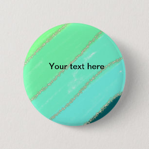 Macaron Rond 5 Cm Simple minimal green watercolor glitter add text t