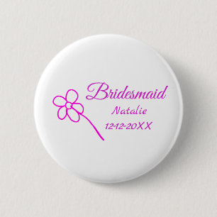 Macaron Rond 5 Cm Simple minimum rose bridesmaid ajouter le nom de l