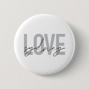 Macaron Rond 5 Cm Simple, moderne, cool, design urbain Amour Sydney