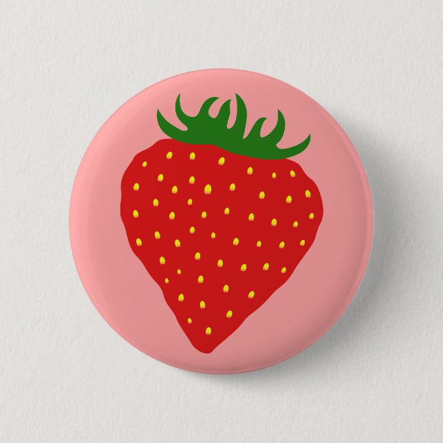 Macaron Rond 5 Cm Simplement bouton de coutume de fraise (Devant)