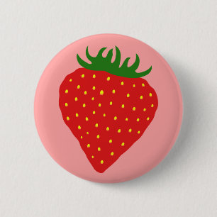 Macaron Rond 5 Cm Simplement bouton de coutume de fraise