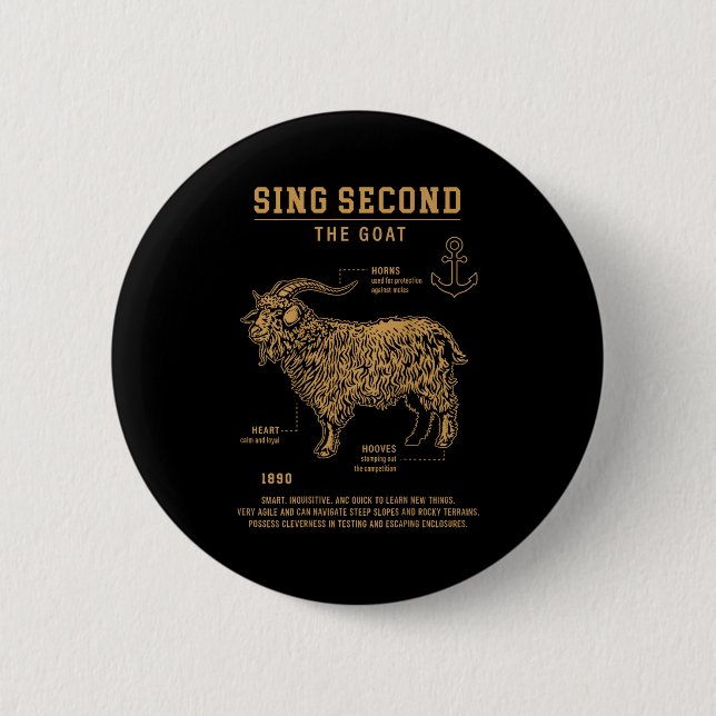 Macaron Rond 5 Cm Sing Second The Goat (on Back)  (Devant)
