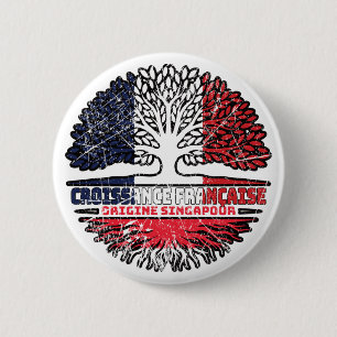 Macaron Rond 5 Cm Singapour Singapourien Français France Racines d'a
