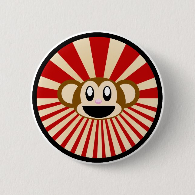 Macaron Rond 5 Cm Singe ! (Devant)