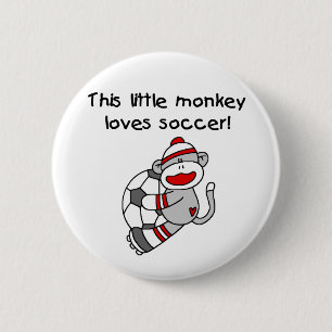 Macaron Rond 5 Cm Singe de chaussette du football
