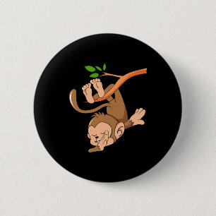 Macaron Rond 5 Cm Singe de danse Dabbing