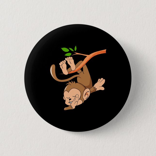 Macaron Rond 5 Cm Singe de danse Dabbing (Devant)