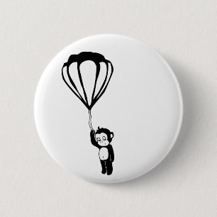 Macaron Rond 5 Cm singe volant : montgolfière