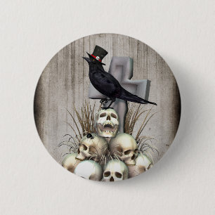 Macaron Rond 5 Cm Sir Raven Skully