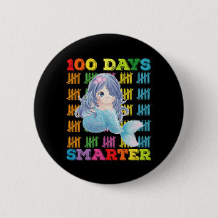 Macaron Rond 5 Cm Sirène 100 jours plus intelligente 100e jour d'éco