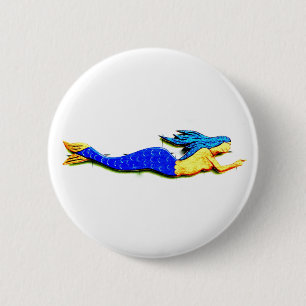 Macaron Rond 5 Cm sirène à queue bleue