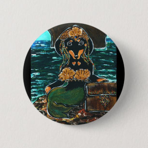 Macaron Rond 5 Cm Sirène Dachshund