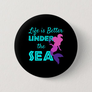 Macaron Rond 5 Cm Sirène de natation plongée