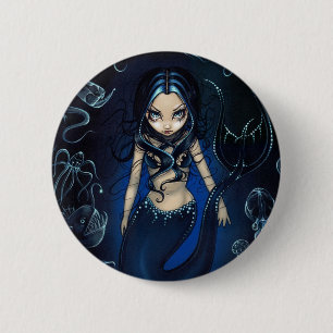 Macaron Rond 5 Cm "Sirène" du bouton profond