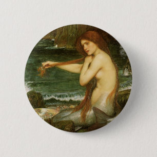 Macaron Rond 5 Cm Sirène par John William Waterhouse