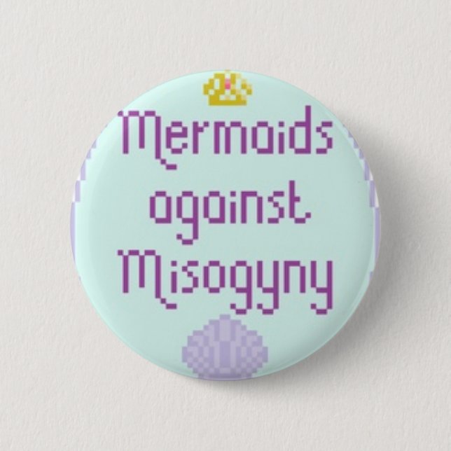 Macaron Rond 5 Cm Sirènes contre Misandry (Devant)