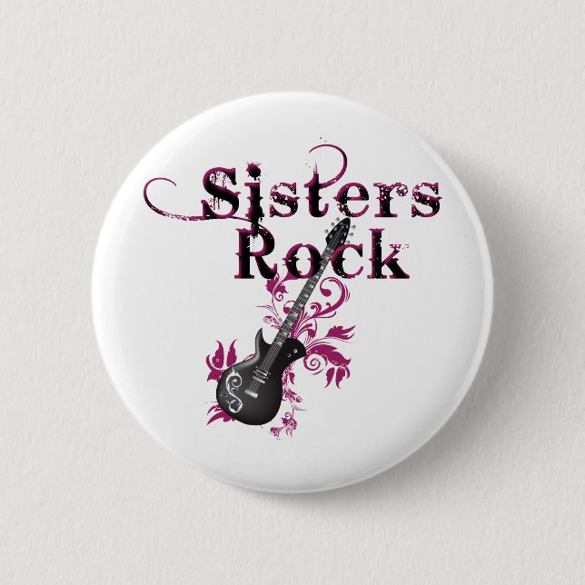 Macaron Rond 5 Cm Sisters Rock (Devant)