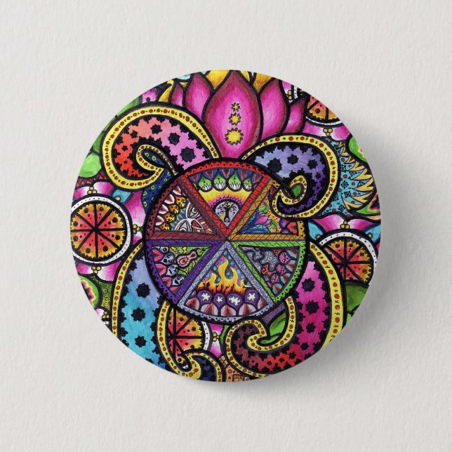 Macaron Rond 5 Cm "six " (Devant)
