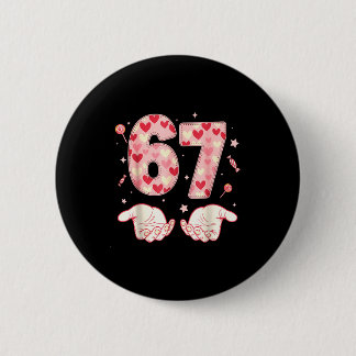 Macaron Rond 5 Cm Six Seven 67 Mème 6 7 Saint-Valentin Cœur Hommes F