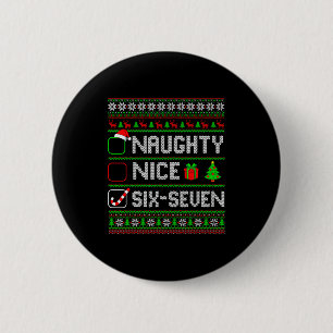 Macaron Rond 5 Cm Six Seven 67 Mème Jolies Cochonnes Pyjamas de Noël