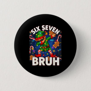 Macaron Rond 5 Cm Six Seven 6 7 Drôle Bruh Noël Elf qui fait le dab
