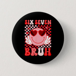 Macaron Rond 5 Cm Six Seven Bruh Groovy Smile Face Sungles Saint-Val