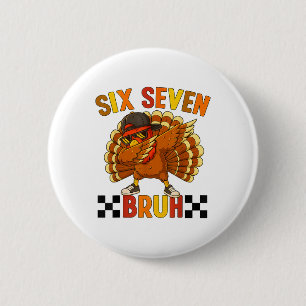 Macaron Rond 5 Cm Six Seven Bruh Thanksgiving 67 Mème Dinde Dabbing
