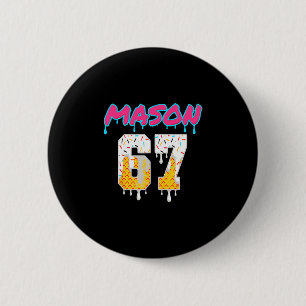 Macaron Rond 5 Cm Six Seven Crème Glacée Drip Sport 67 Fun Mason Mèm
