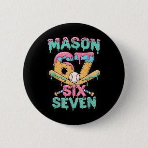 Macaron Rond 5 Cm Six Seven Meme Mason Crème Glacée Dégoulinante Drô