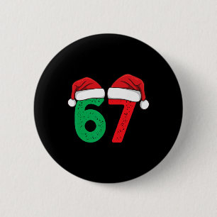 Macaron Rond 5 Cm Six Seven Noël 6 7 Meme Noël drôle