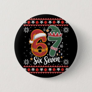 Macaron Rond 5 Cm Six Seven Noël 6 7 Sweat de Noël dégueu Garçon