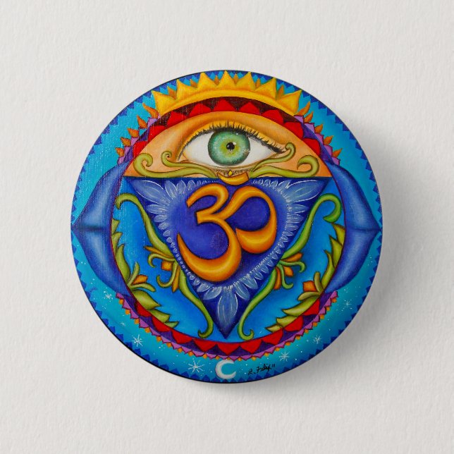 Macaron Rond 5 Cm Sixième chakra, troisième oeil (Devant)