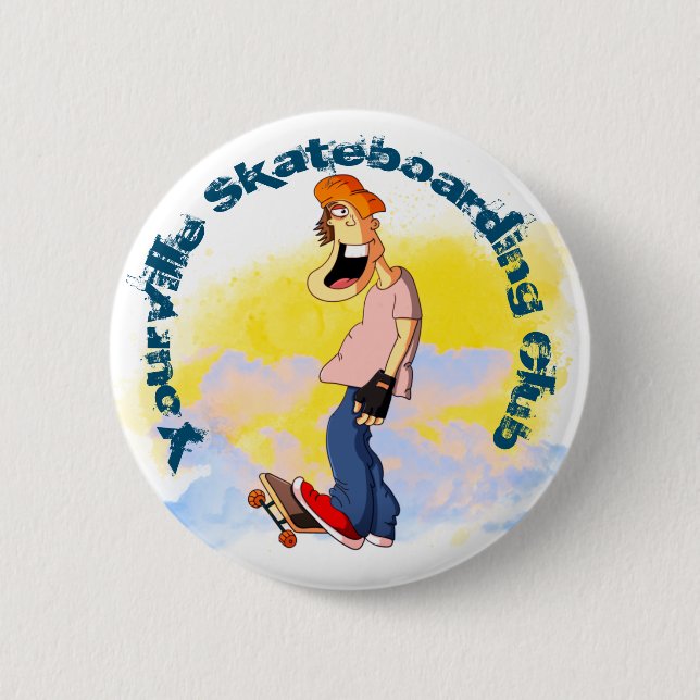 Macaron Rond 5 Cm Skate Guy (Devant)