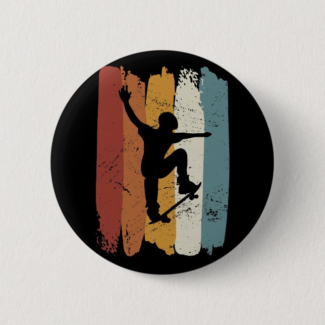 Macaron Rond 5 Cm Skateboard (Devant)