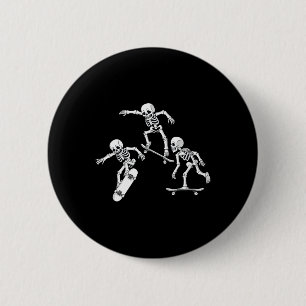 Macaron Rond 5 Cm Skateboard Skeletons Halloween Sketons Garçons Enf