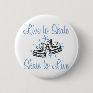 Macaron Rond 5 Cm SkaterChick vivant au patin