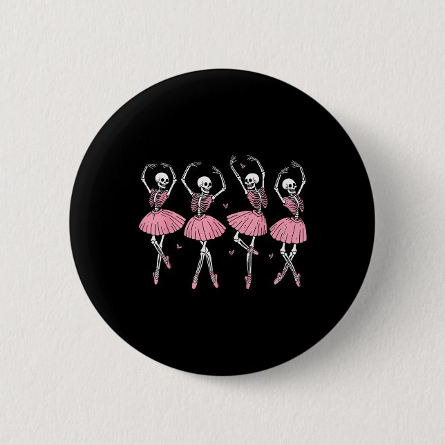 Macaron Rond 5 Cm Skeleton Ballerinas Ballet Dance mignonne Fille Ha (Devant)